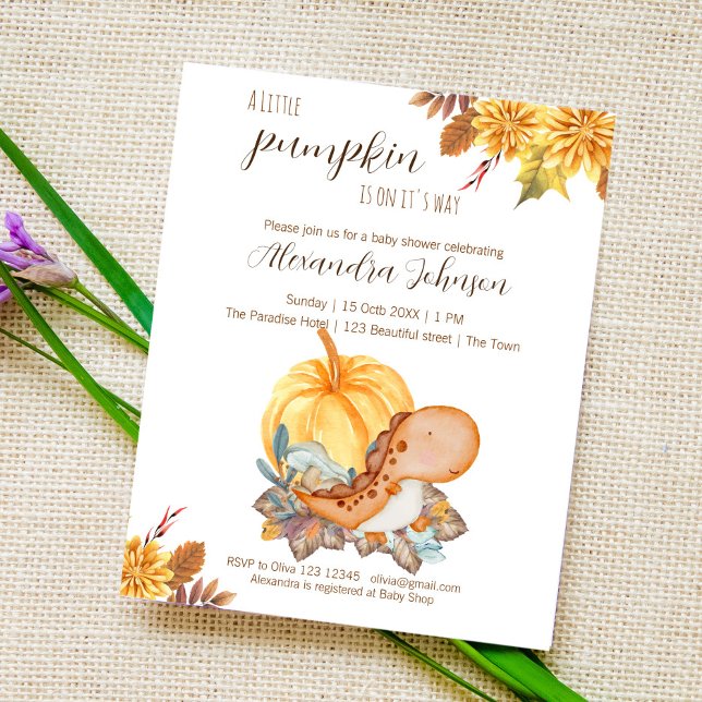 Budget Little pumpkin dinosaur fall baby shower in (Creator Uploaded)