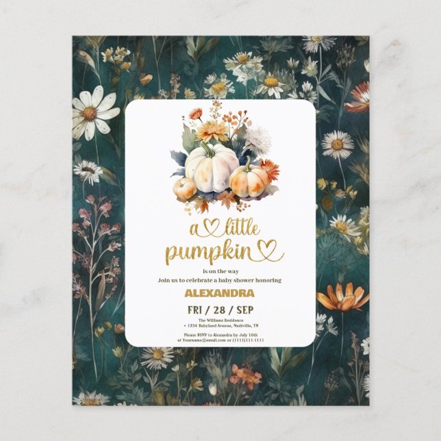Budget Little pumpkin fall baby shower Flyer (Front)
