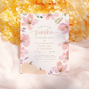Budget Little Pumpkin Fall Floral Girl Baby Shower