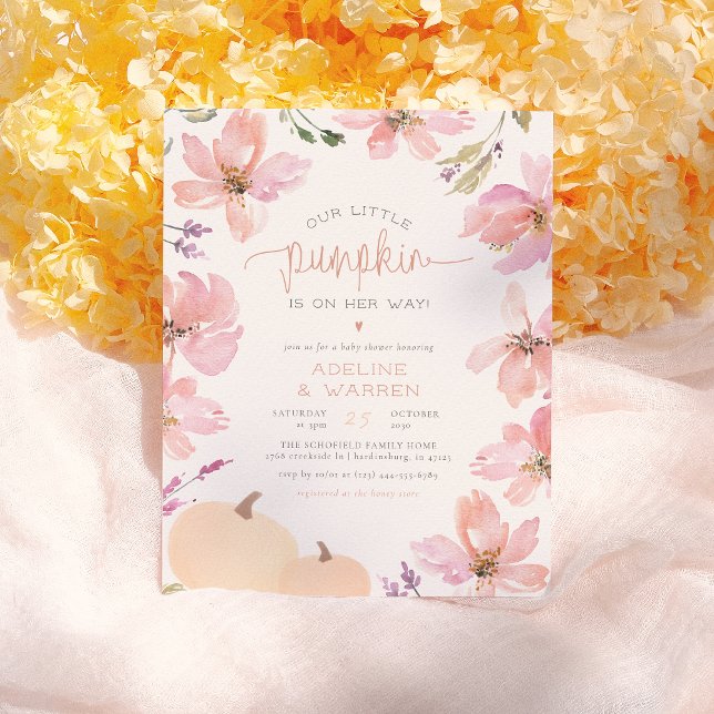 Budget Little Pumpkin Fall Floral Girl Baby Shower (Creator Uploaded)