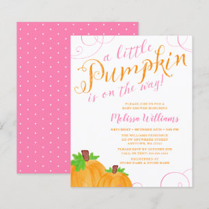 Budget Little Pumpkin Fall Pink Girl Baby Shower