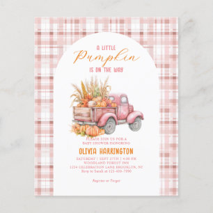 BUDGET little Pumpkin Pink Truck Girl Baby Shower