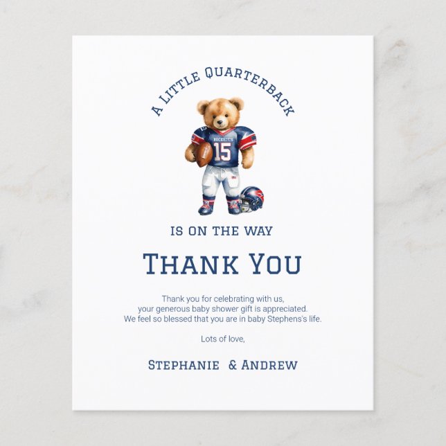 Budget Little Quarterback On The Way Baby Shower (Front)