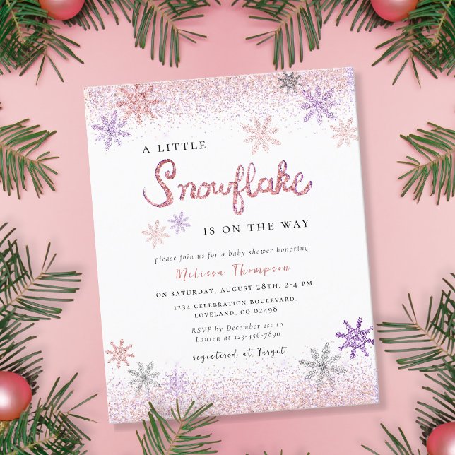 Budget Little Snowflake Baby Shower Invitation (Creator Uploaded)