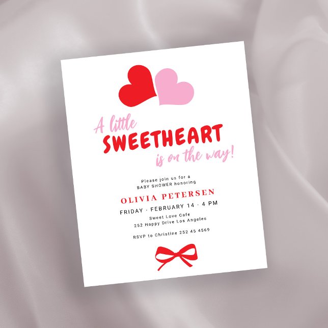 Budget little sweetheart baby shower invitation (Creator Uploaded)
