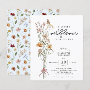 Budget Little Wildflower Baby Shower Invitation