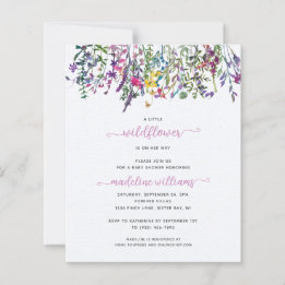 BUDGET Little Wildflower Baby Shower Invitation