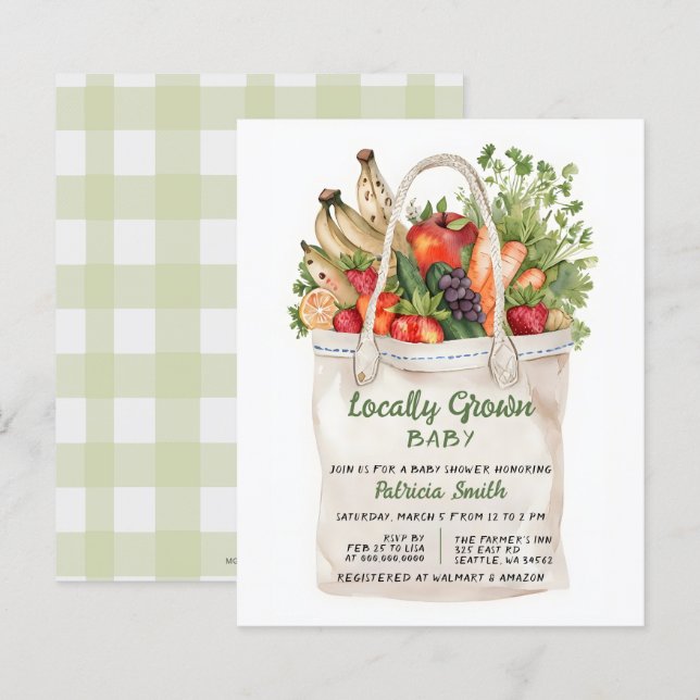 Budget Locally Grown Farmers Market Baby Shower (Front/Back)