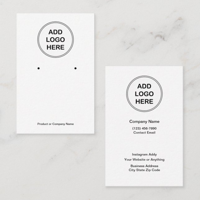 Budget Logo Design Jewellery Display Cards  (Front/Back)