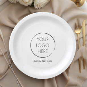 Budget Logo Plate, Business Marketing Branded Paper Plate