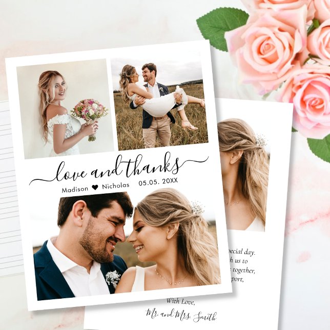 Budget Love and Thanks Collage Wedding Thank You (Creator Uploaded)