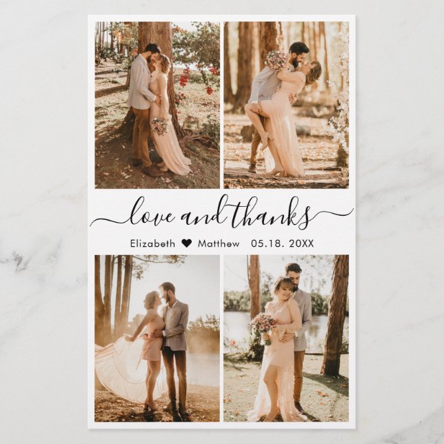 Budget Love and Thanks Collage Wedding Thank You F Flyer (Front)