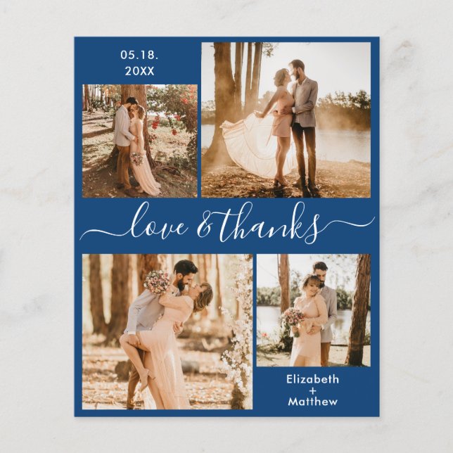 Budget Love and Thanks Collage Wedding Thank You F Flyer (Front)