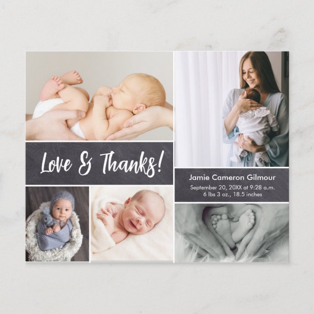 Budget Love and Thanks Photo Collage Baby Shower  (Front)
