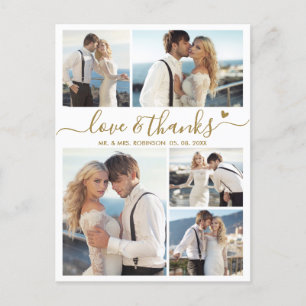 Budget Love and Thanks Photo Wedding Thank You  Postcard