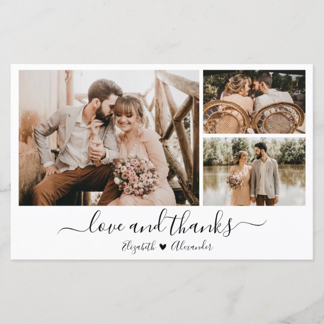 Budget Love and Thanks Wedding Thank You Paper (Front)