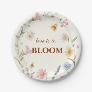 Budget Love is in Bloom Flower Bridal Shower Paper Plate