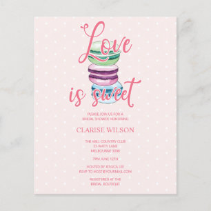BUDGET Love Is Sweet Pink Bridal Shower Invite