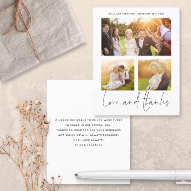 BUDGET Love Thanks 3 Photos Wedding Thank You (Creator Uploaded)