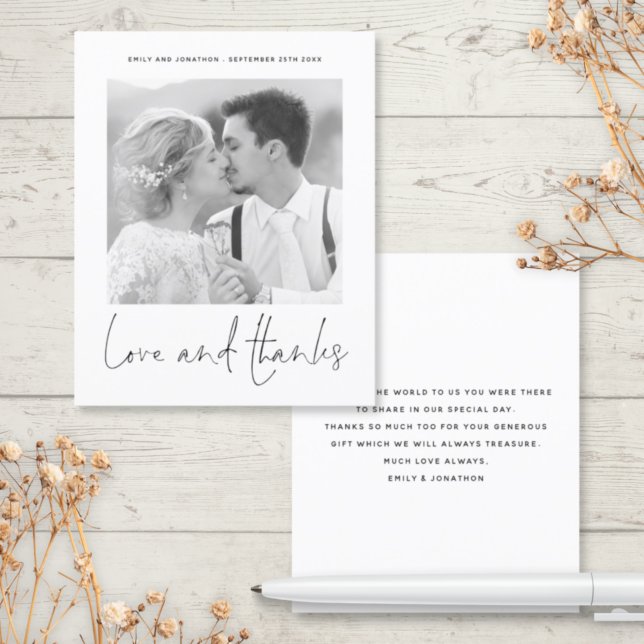 BUDGET Love Thanks Photo Wedding Thank You (Creator Uploaded)