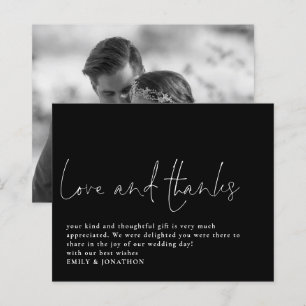 Budget Love Thanks Photo Wedding Thank You Black