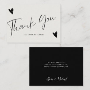 Budget love thanks script simple wedding thank you card