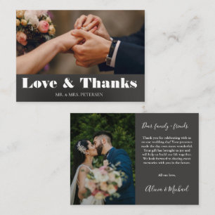 Budget love thanks script simple wedding thank you card