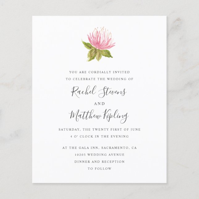 BUDGET - Lovely Pink green flower  wedding (Front)