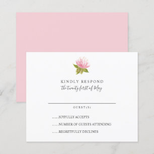 BUDGET Lovely Pink green flower Wedding RSVP