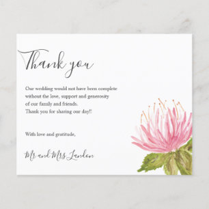 BUDGET  Lovely Pink green flower Wedding thank you