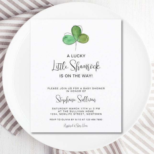 Budget Lucky Shamrock Baby Shower Invitation (Creator Uploaded)