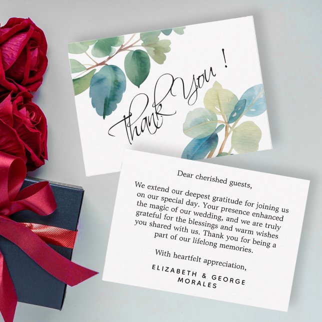 Budget Lush Eucalyptus Greenery Thank You  Card (Creator Uploaded)