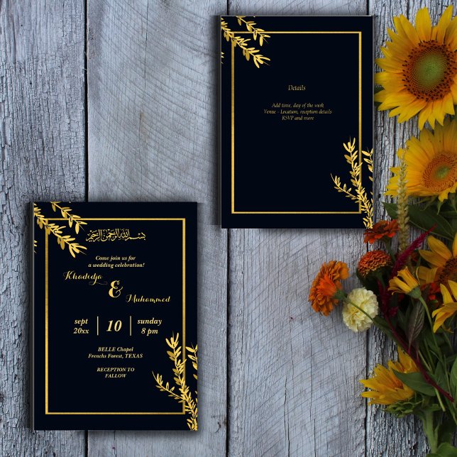 budget luxury classic black and gold wedding  flyer (Creator Uploaded)