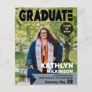 BUDGET Magazine Style Modern Photo Grad Invitation Flyer