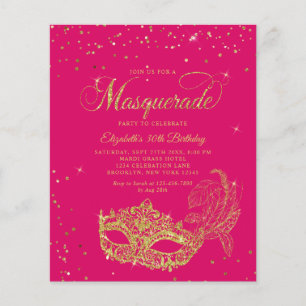 BUDGET Magenta Gold Masquerade Birthday Photo