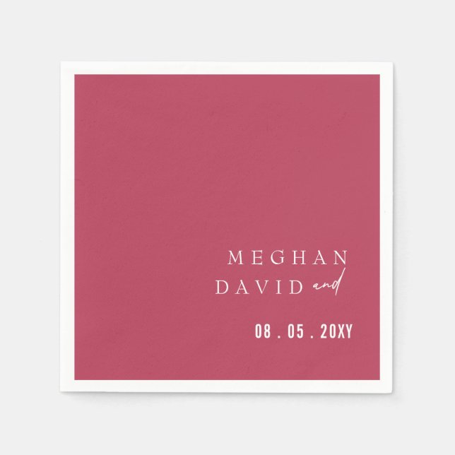 Budget Magenta Modern Wedding  Napkin (Front)