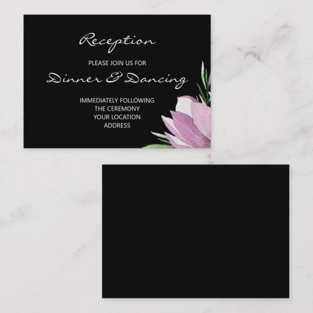 Budget Magnolia Floral Wedding Reception Enclosure Card (Front/Back)