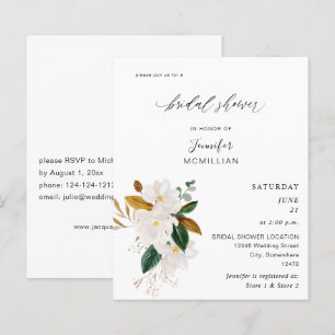Budget Magnolia White Floral Bridal Shower