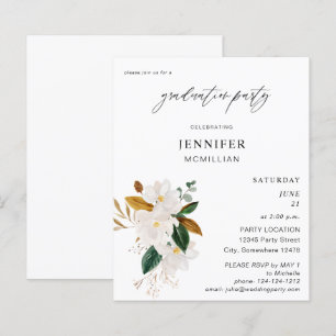 Budget Magnolia White Floral Graduation Party