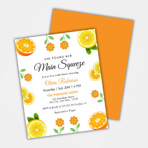 Budget Main Squeeze Citrus Bridal Shower Invite Flyer