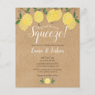 Budget Main Squeeze Lemon Wedding Shower Invite