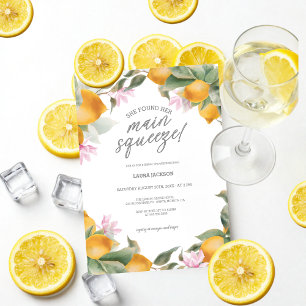 Budget Main Squeeze Lemon Wreath Bridal Shower Invitation