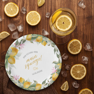 Budget Main Squeeze Lemon Wreath Bridal Shower Paper Plate
