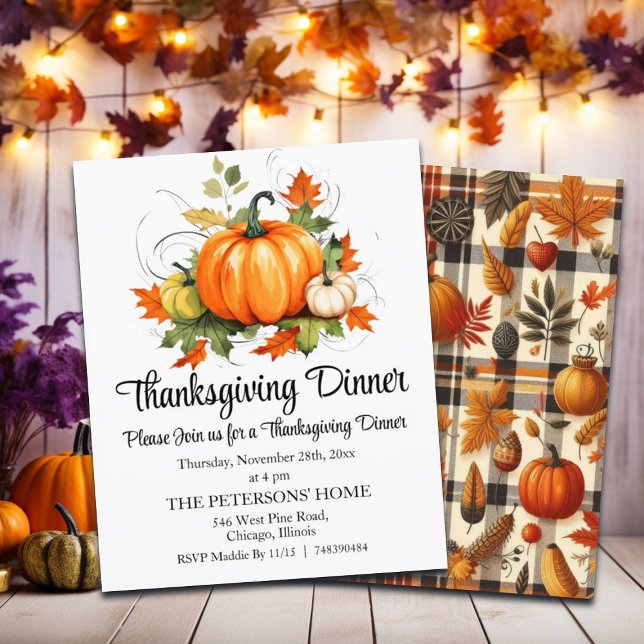 Budget Maple Tree Leaves Thanksgiving Invitation (Creator Uploaded)