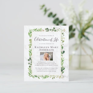 BUDGET Marble Eucalyptus Memorial Invitation