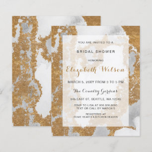 Budget Marble Gold Bridal Shower Invitation