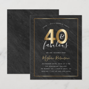 Budget Marble Gold Surprise 40th Birthday Party