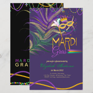 BUDGET MARDI GRAS 2022!! Feathers Mask Beads 