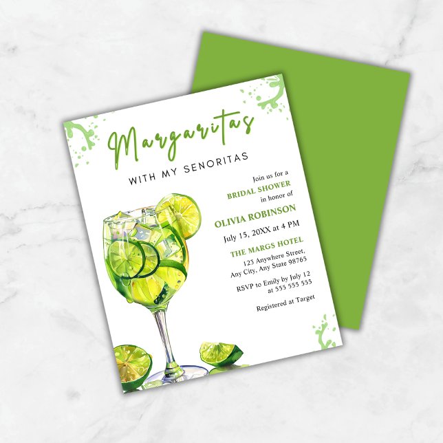 Budget Margaritas & Senoritas Bridal Shower Invite (Budget Margaritas with my Senoritas Bridal Shower Invitation )