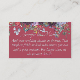 Budget Maroon Pink Floral Wedding Template